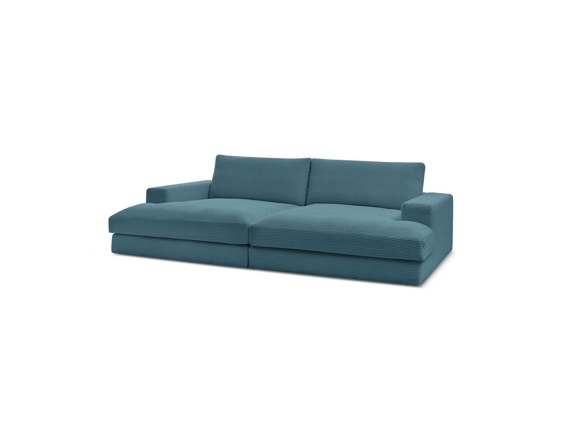 Fixed Straight 4-Seater Deep-Seat Sofa - Leonard - Corduroy