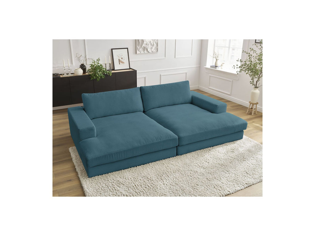 Fixed Straight 4-Seater Deep-Seat Sofa - Leonard - Corduroy