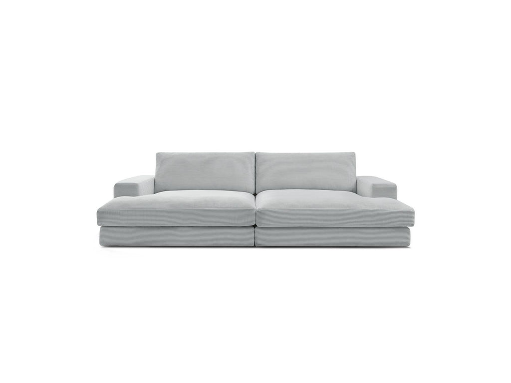 Fixed Straight 4-Seater Deep-Seat Sofa - Leonard - Corduroy