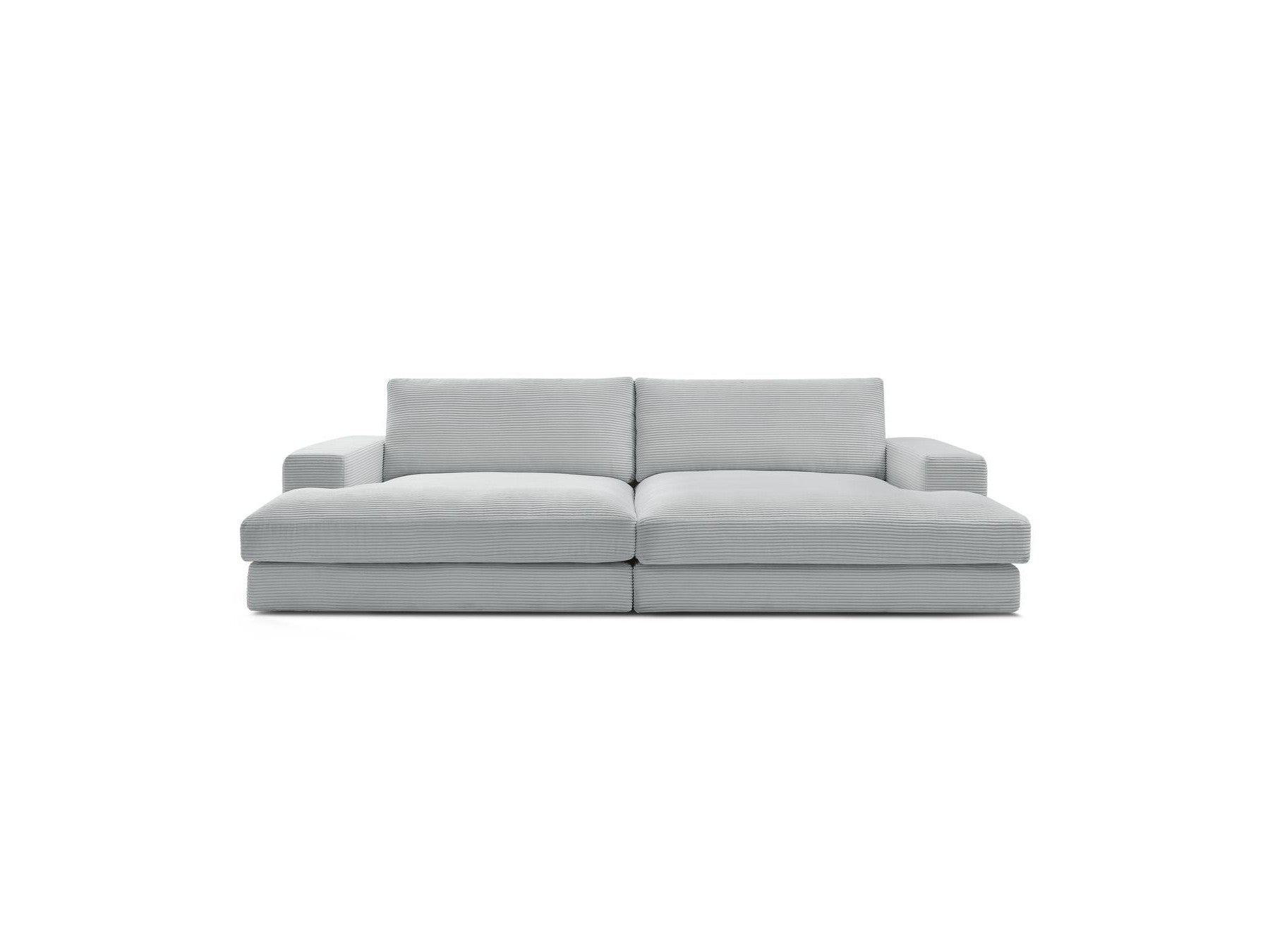 Fixed Straight 4-Seater Deep-Seat Sofa - Leonard - Corduroy