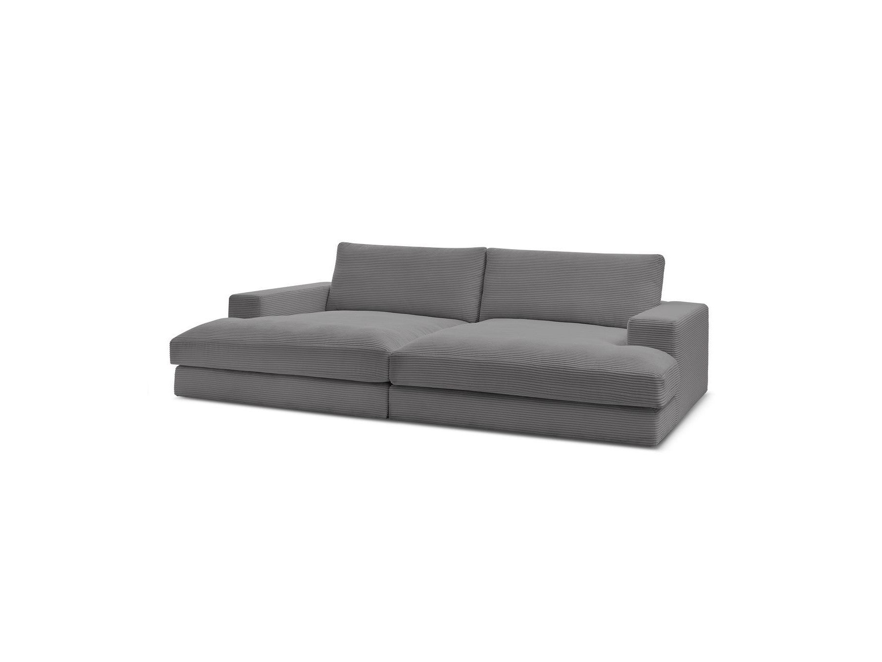 Fixed Straight 4-Seater Deep-Seat Sofa - Leonard - Corduroy