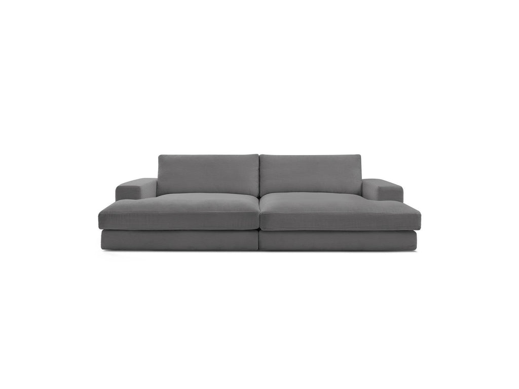 Fixed Straight 4-Seater Deep-Seat Sofa - Leonard - Corduroy