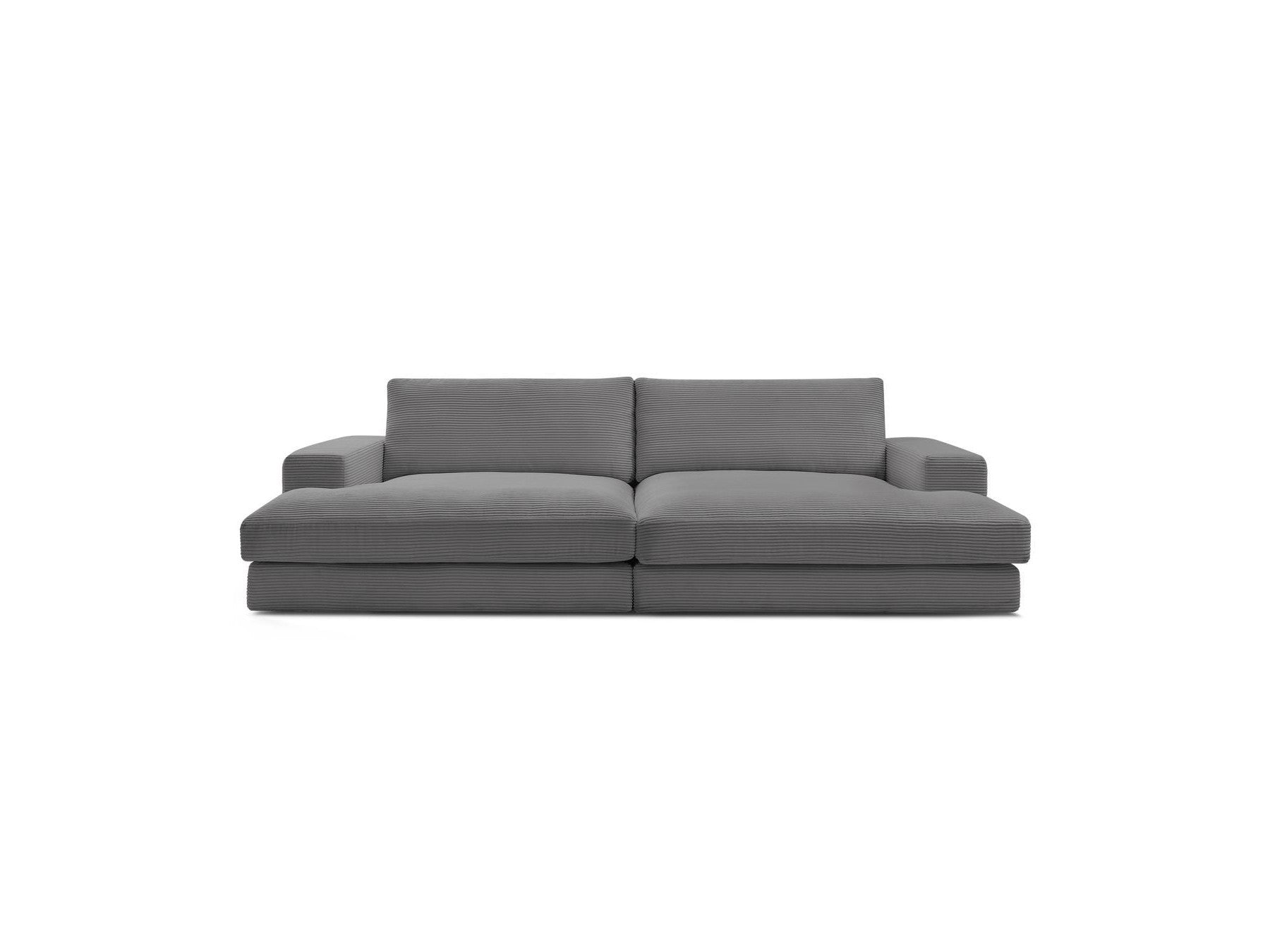 Fixed Straight 4-Seater Deep-Seat Sofa - Leonard - Corduroy