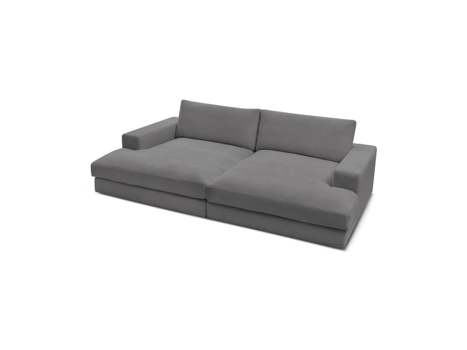 Fixed Straight 4-Seater Deep-Seat Sofa - Leonard - Corduroy