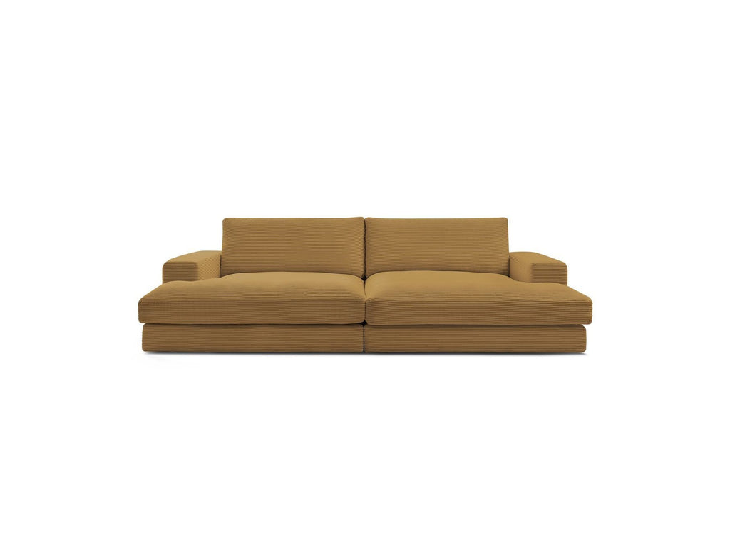 Fixed Straight 4-Seater Deep-Seat Sofa - Leonard - Corduroy