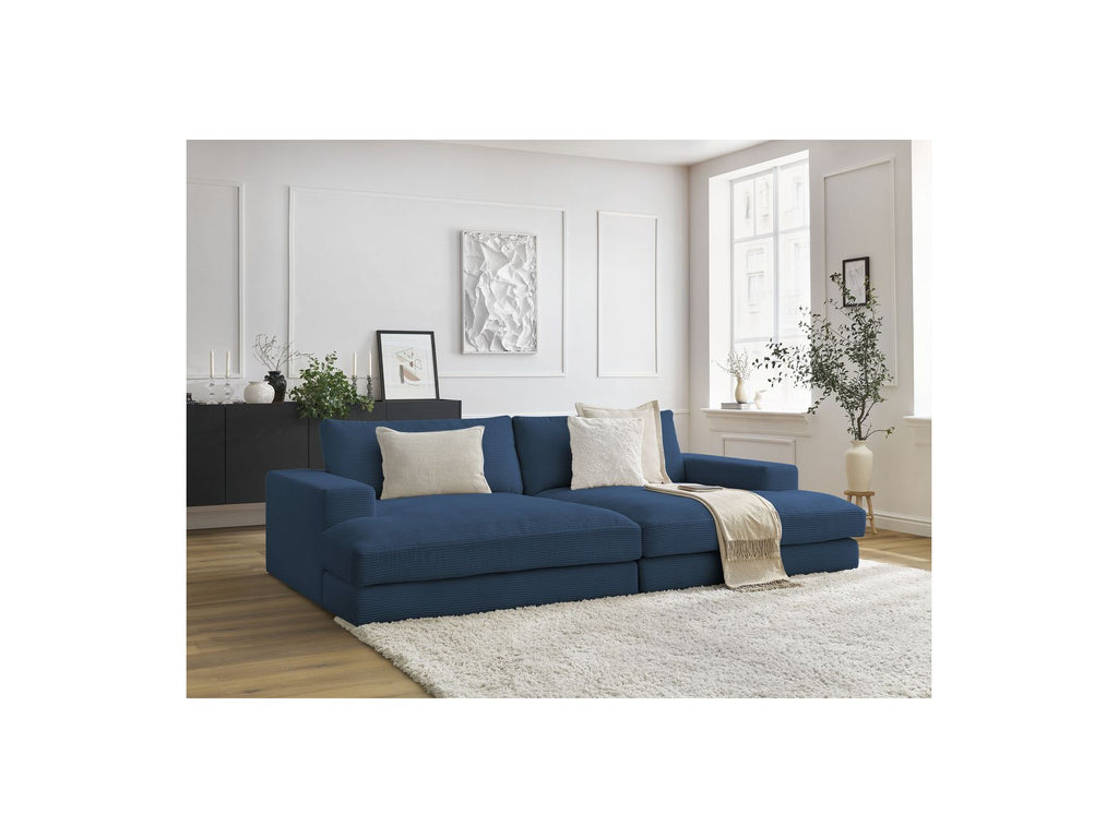 Fixed Straight 4-Seater Deep-Seat Sofa - Leonard - Corduroy