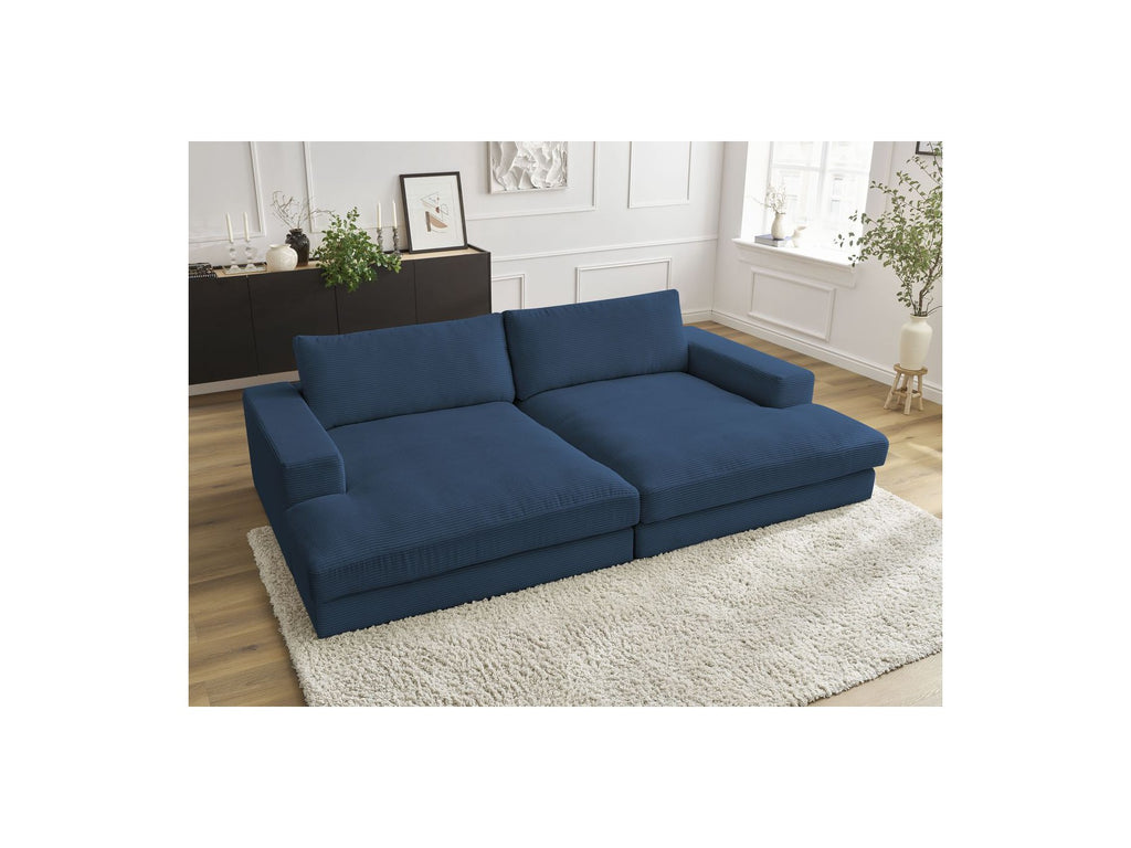 Fixed Straight 4-Seater Deep-Seat Sofa - Leonard - Corduroy