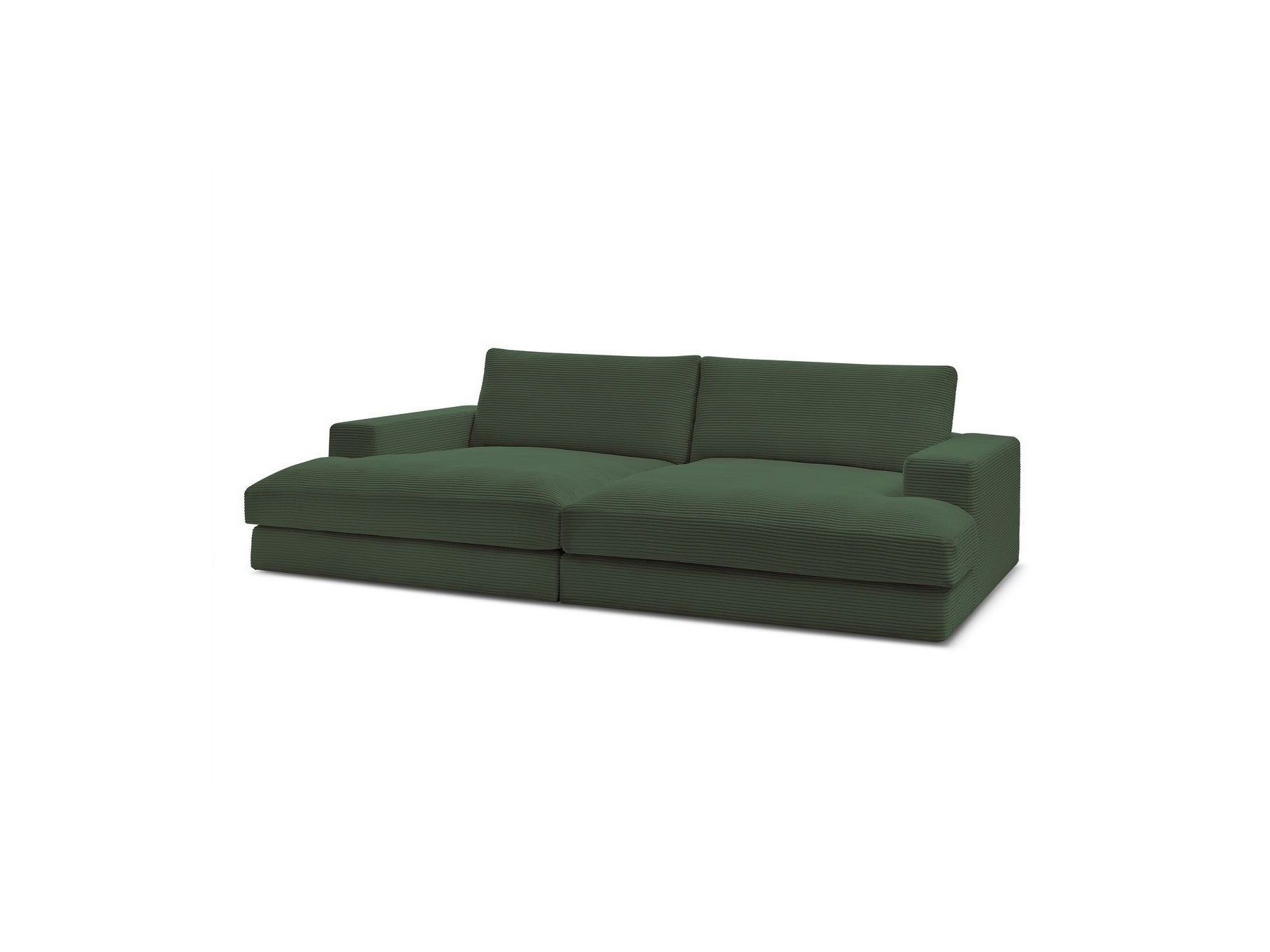 Fixed Straight 4-Seater Deep-Seat Sofa - Leonard - Corduroy