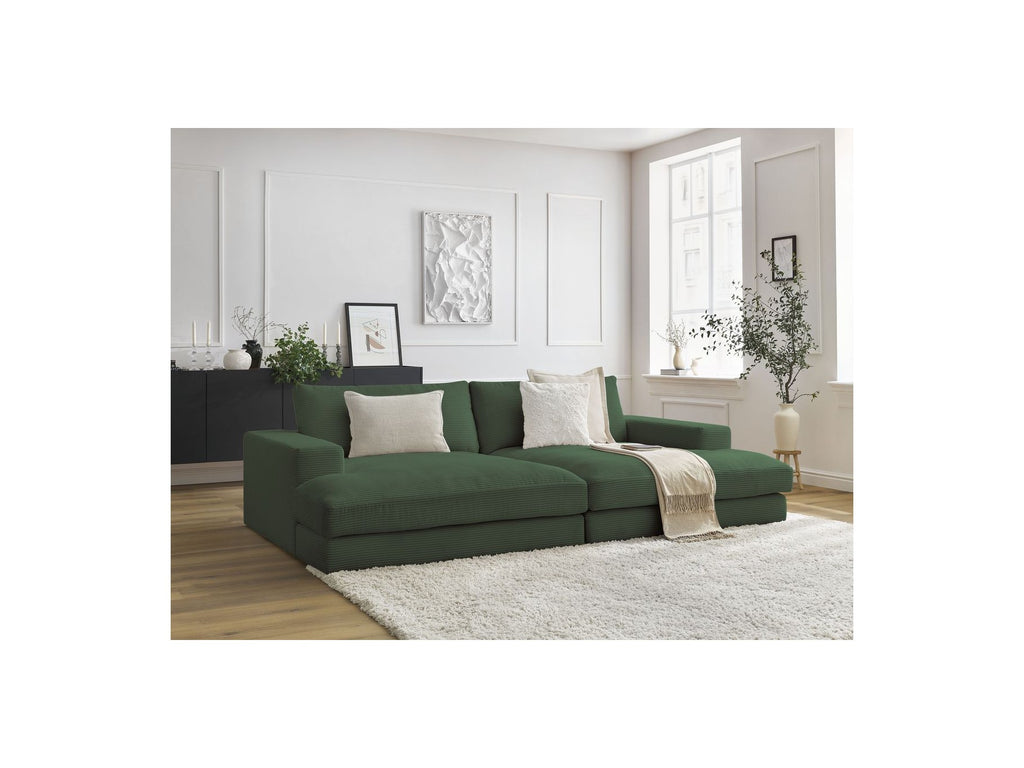 Fixed Straight 4-Seater Deep-Seat Sofa - Leonard - Corduroy