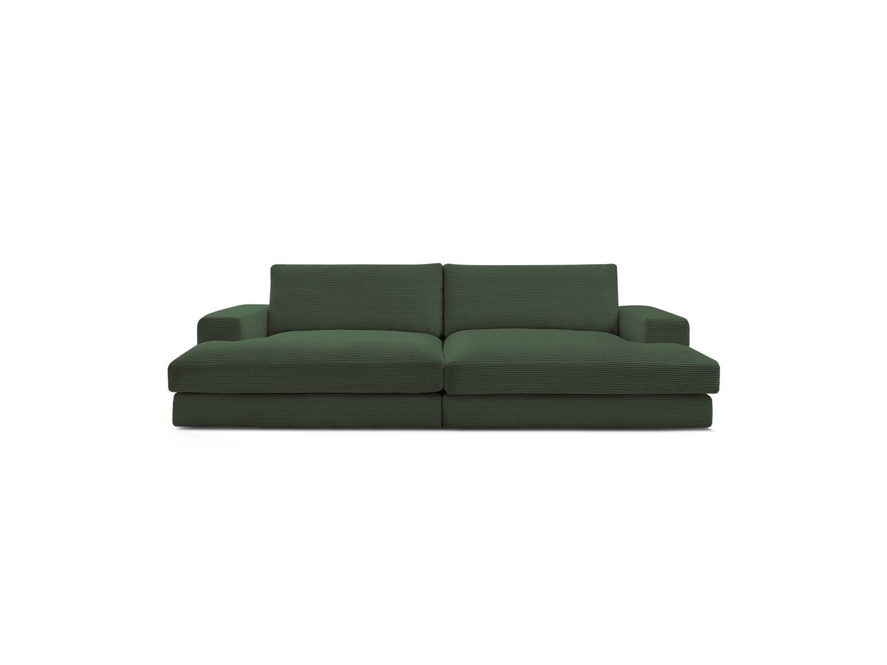 Fixed Straight 4-Seater Deep-Seat Sofa - Leonard - Corduroy