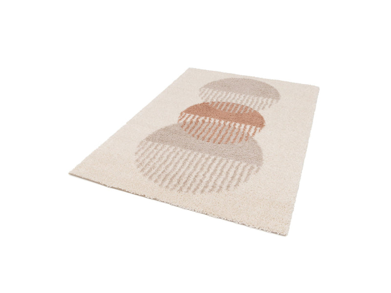 Tapis Poils Ras Pascale - Motif Abstrait - Beige