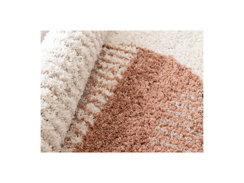 Tapis Poils Ras Pascale - Motif Abstrait - Beige