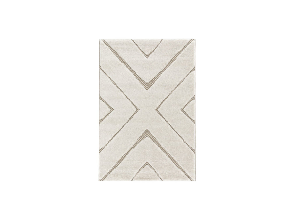 Rachida - Tapis Poils Ras - Motif Graphique - Beige