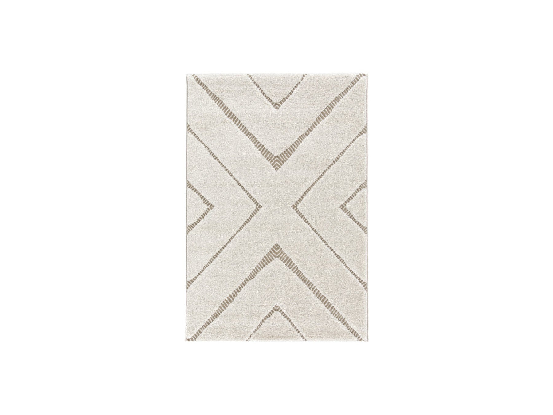 Rachida - Tapis Poils Ras - Motif Graphique - Beige