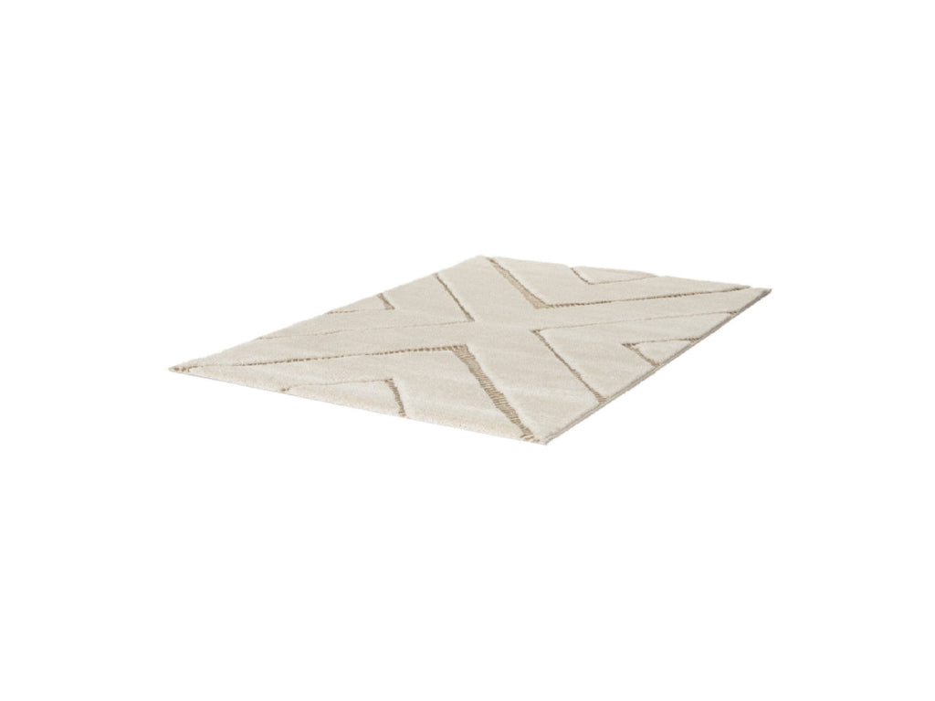 Rachida - Tapis Poils Ras - Motif Graphique - Beige