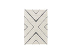 Tapis Poils Ras - Rachida - Motif Graphique - Gris Clair