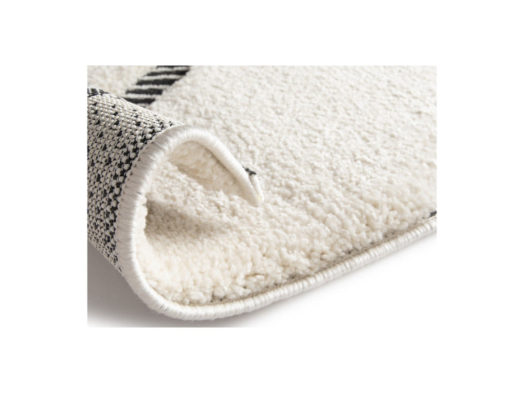 Tapis Poils Ras - Rachida - Motif Graphique - Gris Clair