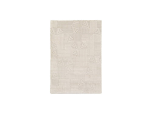 Tapis Poils Ras Valerie - Motif Abstrait - Beige