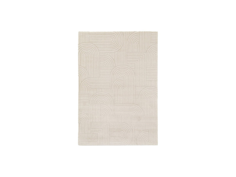 Tapis Poils Ras Valerie - Motif Abstrait - Beige