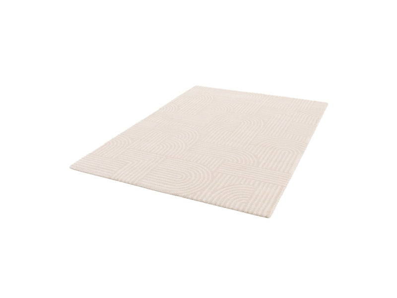 Tapis Poils Ras Valerie - Motif Abstrait - Beige