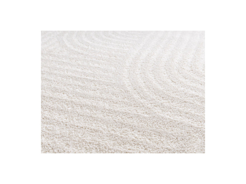 Tapis Poils Ras Valerie - Motif Abstrait - Beige