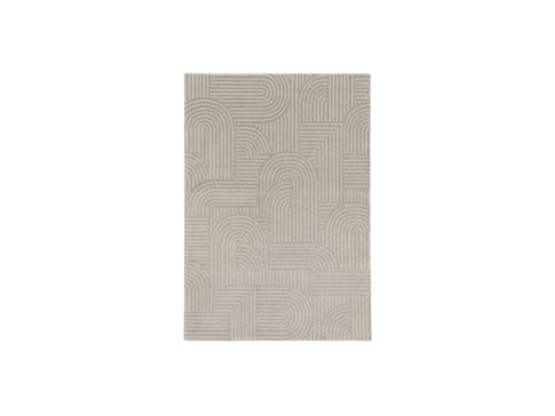 Tapis Poils Ras Valerie Motif Abstrait - Gris Clair