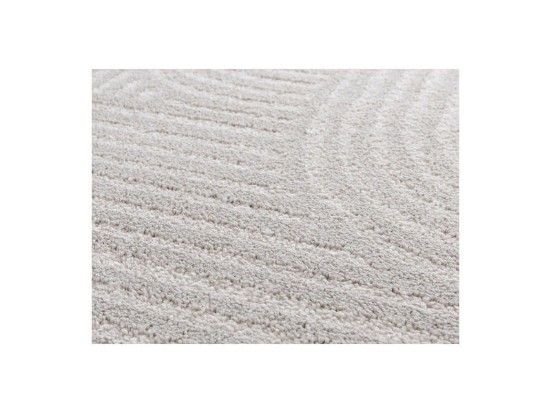 Tapis Poils Ras Valerie Motif Abstrait - Gris Clair