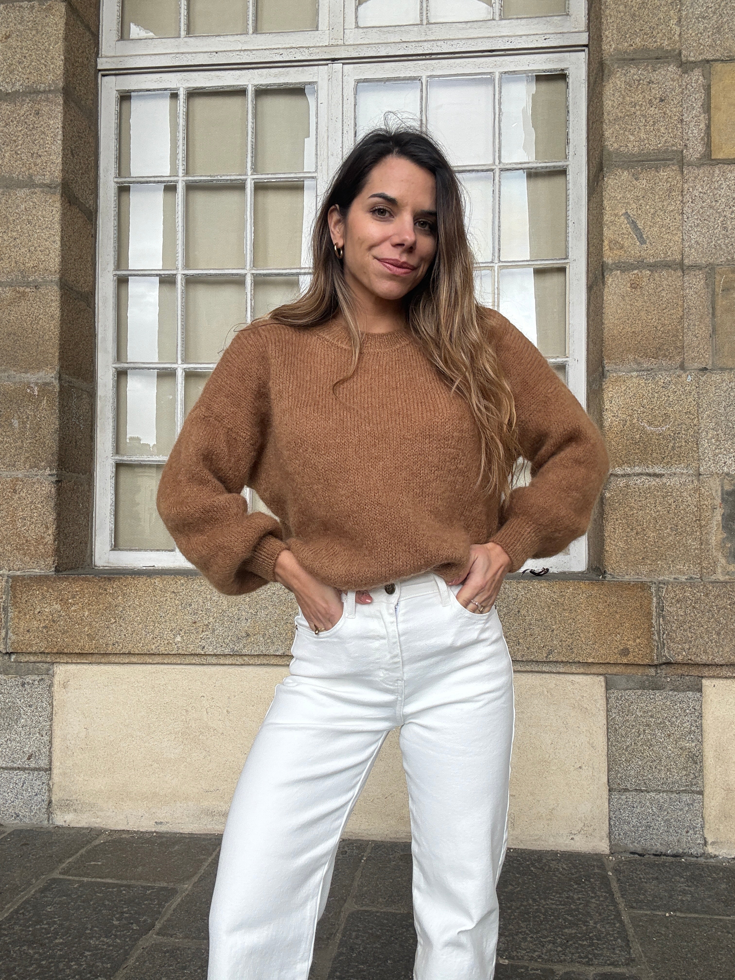 Jean cropped broderies Lola