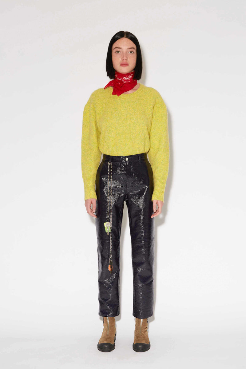 IGGY VINYL NAVY TROUSERS