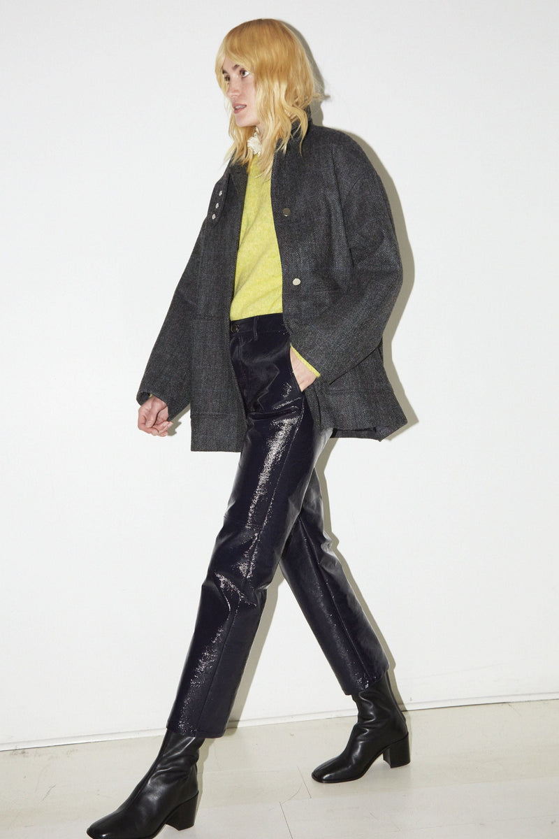 IGGY VINYL NAVY TROUSERS