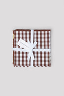 Serviettes de table vichy marron noisette (lot de 2)