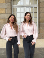 Blusa marrón rosa suave