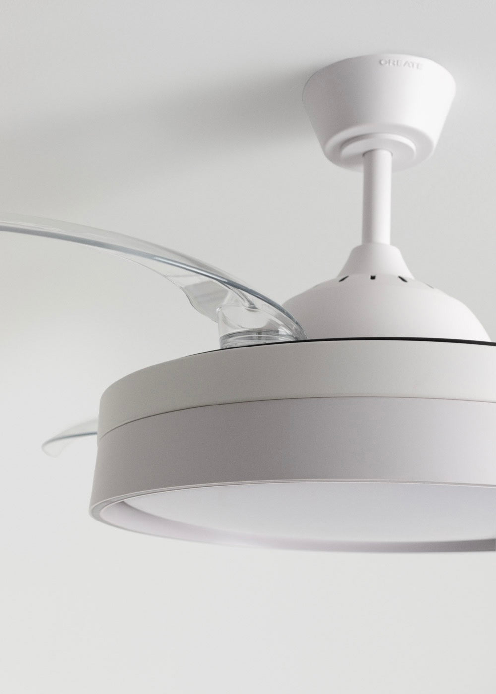 Wind Clear Edge - Ventilateur De Plafond Silencieux 40W Avec Pales Rétractables Et Lumière Led - Blanc
