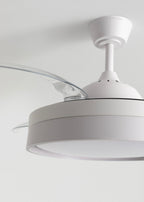 Wind Clear Edge - Ventilateur De Plafond Silencieux 40W Avec Pales Rétractables Et Lumière Led - Blanc