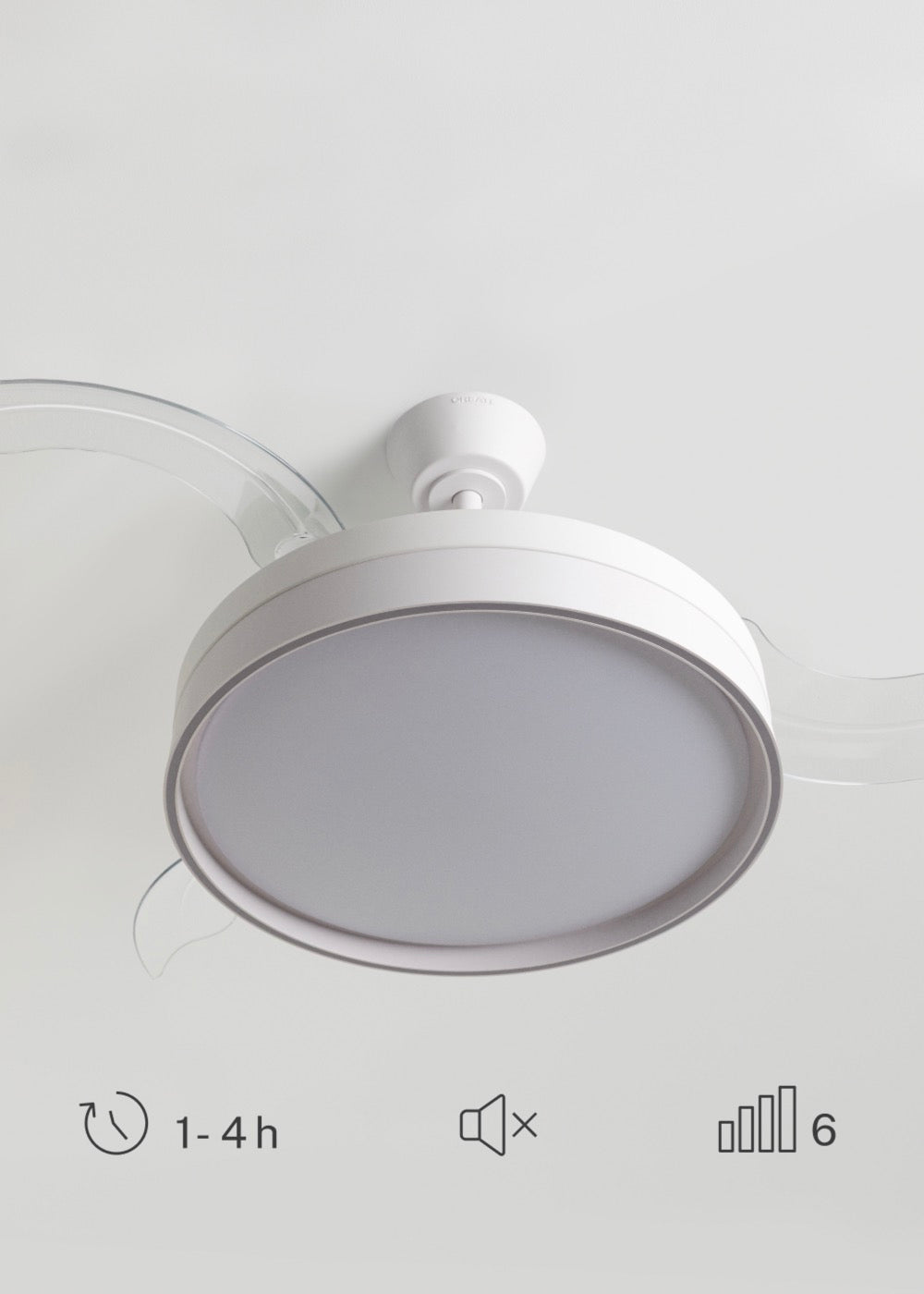 Wind Clear Edge - Ventilateur De Plafond Silencieux 40W Avec Pales Rétractables Et Lumière Led - Blanc