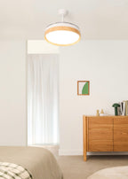 Wind Clear Edge - Ventilateur De Plafond Silencieux 40W Avec Pales Rétractables Et Lumière Led - Blanc/Bois Clair
