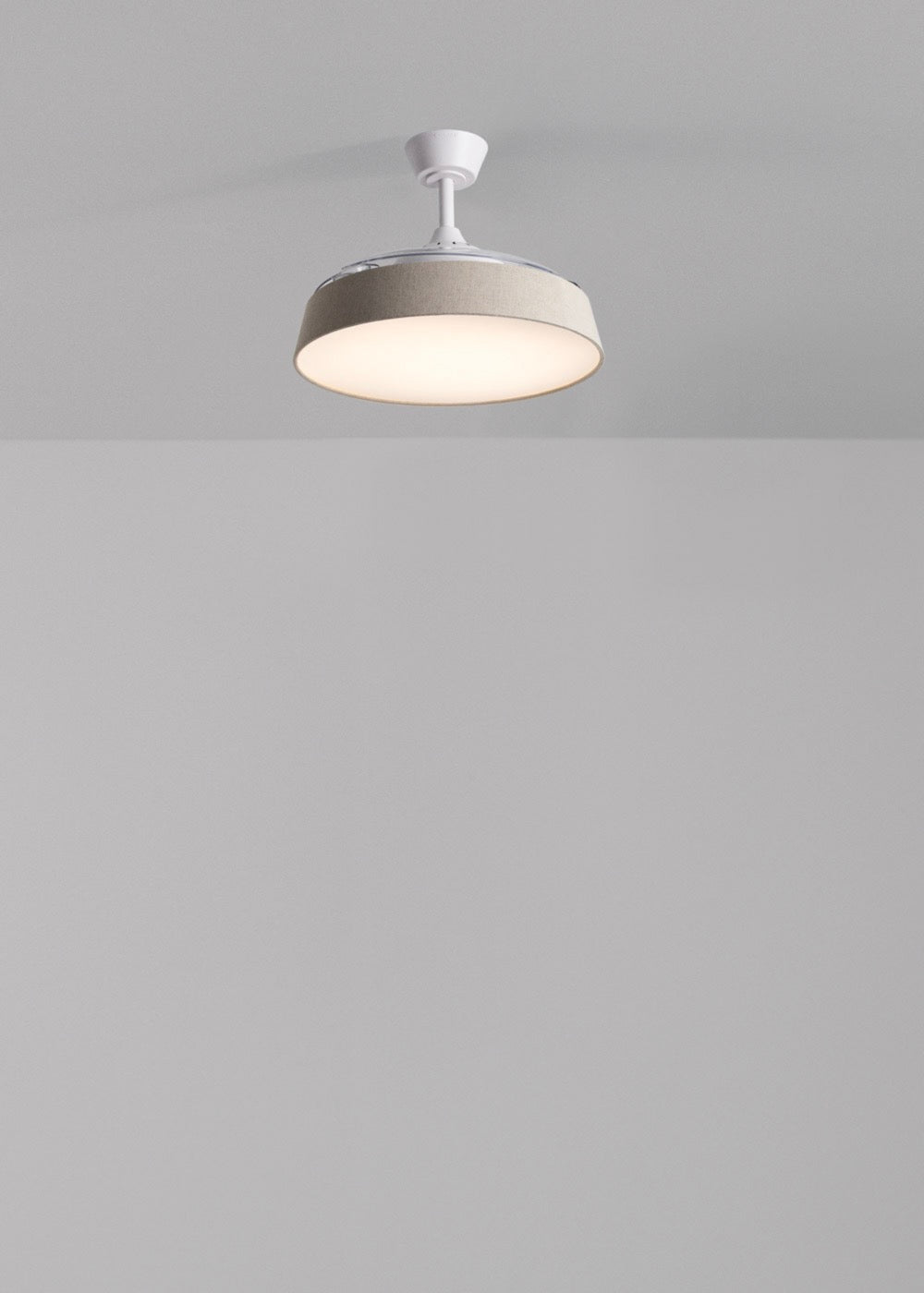Wind Clear Contour - Ventilateur De Plafond Silencieux 40W Avec Pales Rétractables Et Lumière Led - Blanc