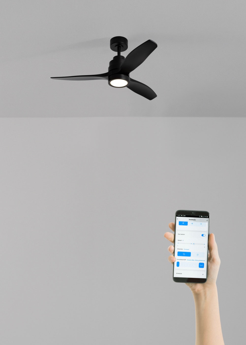 Wind Stylance - Ventilateur De Plafond Silencieux De 40W Avec Pales En Abs Technique - Noir