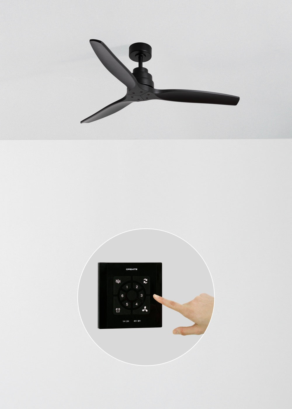 Wind Stylance - Ventilateur De Plafond Silencieux De 40W Avec Pales En Abs Technique - Noir