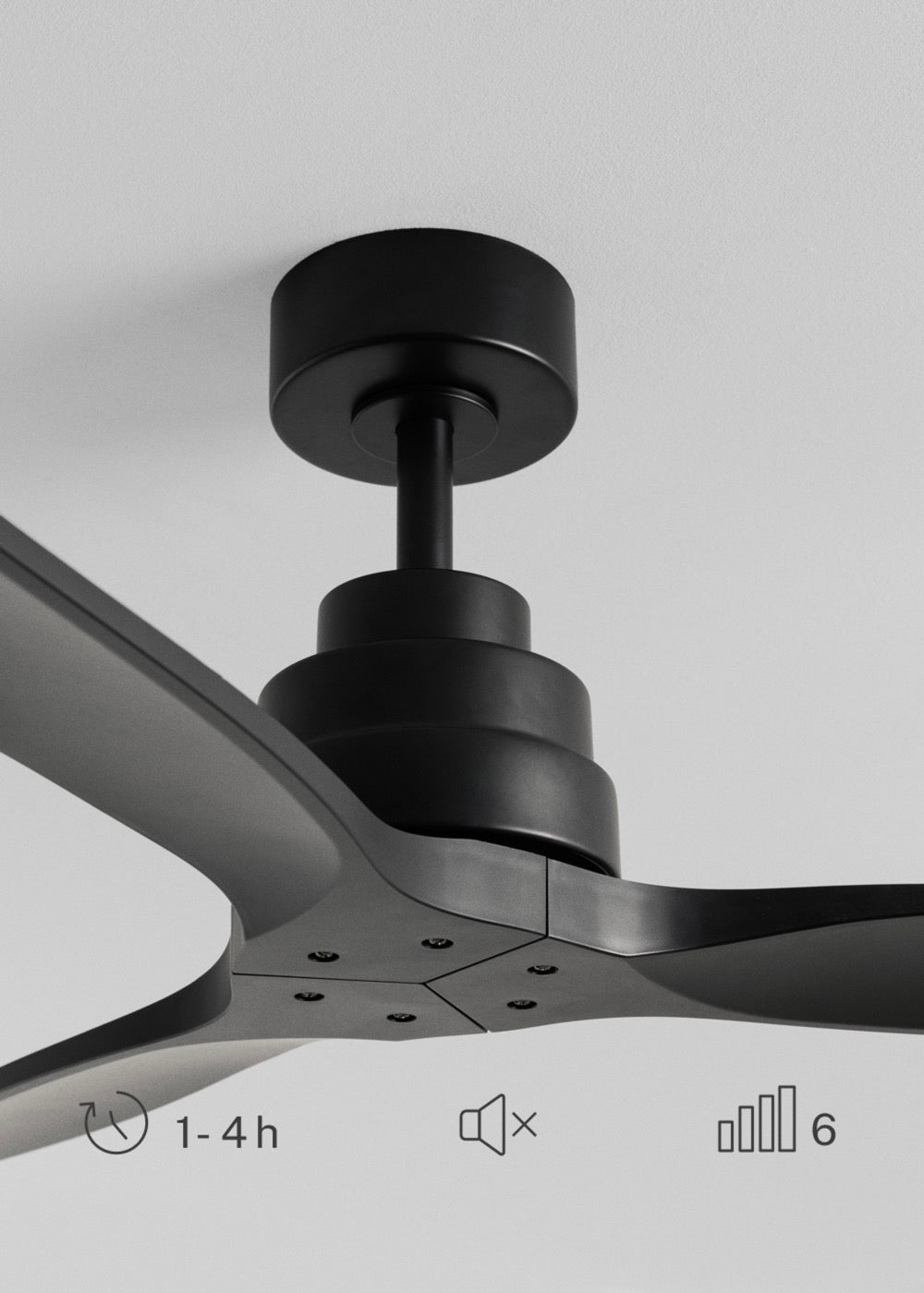 Wind Stylance - Ventilateur De Plafond Silencieux De 40W Avec Pales En Abs Technique - Noir