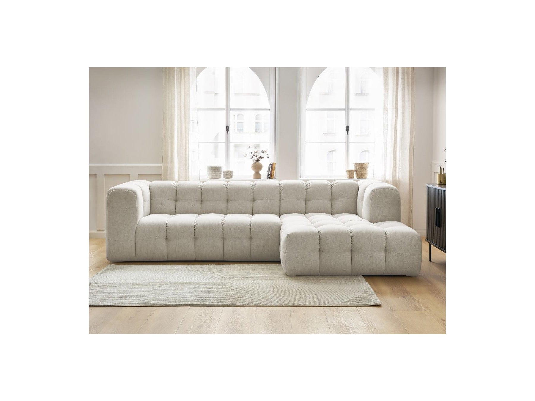 Cloud - Fixed Corner Sofa - Smooth Fabric - Right-Hand Corner