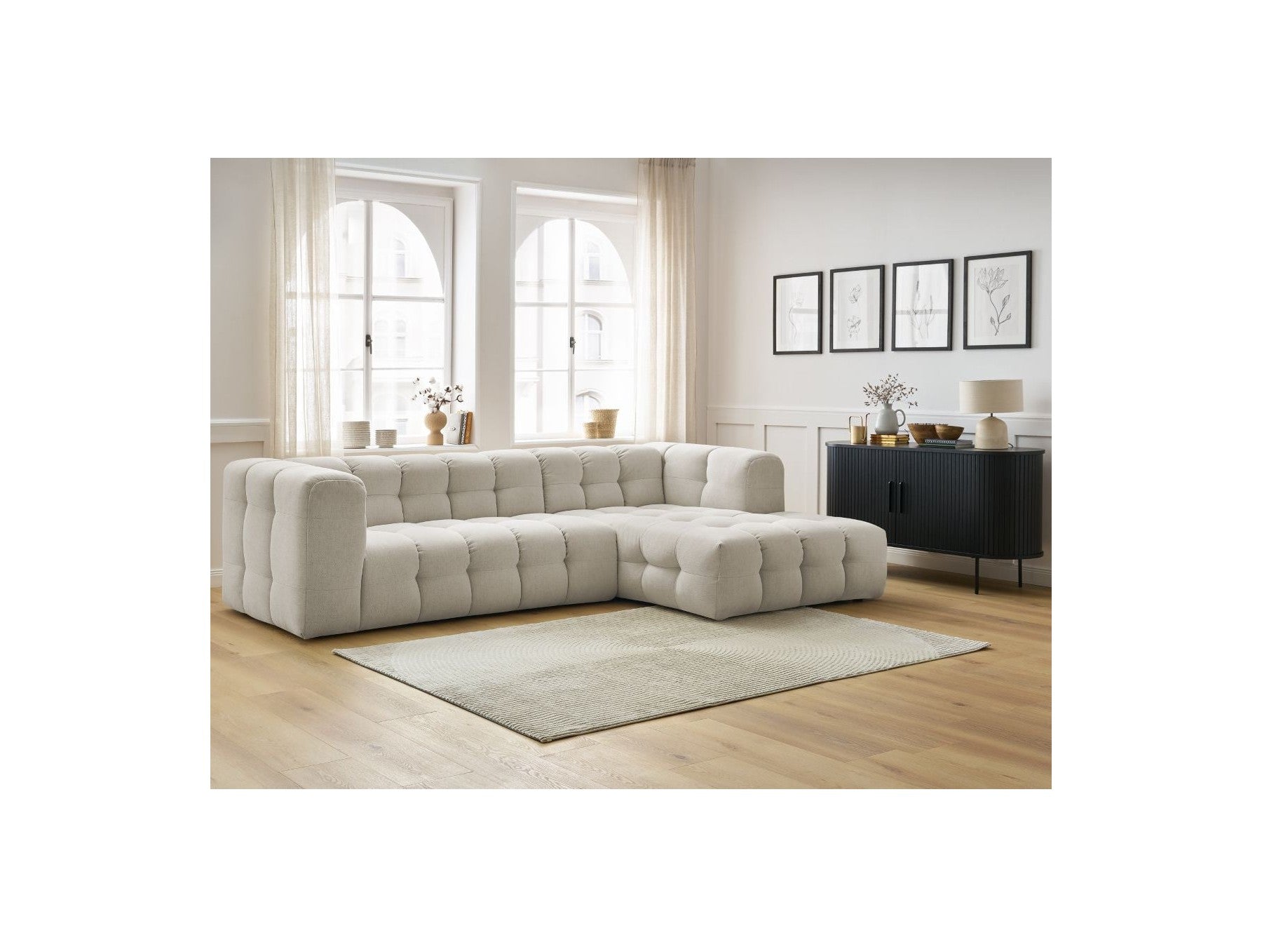 Cloud - Fixed Corner Sofa - Smooth Fabric - Right-Hand Corner