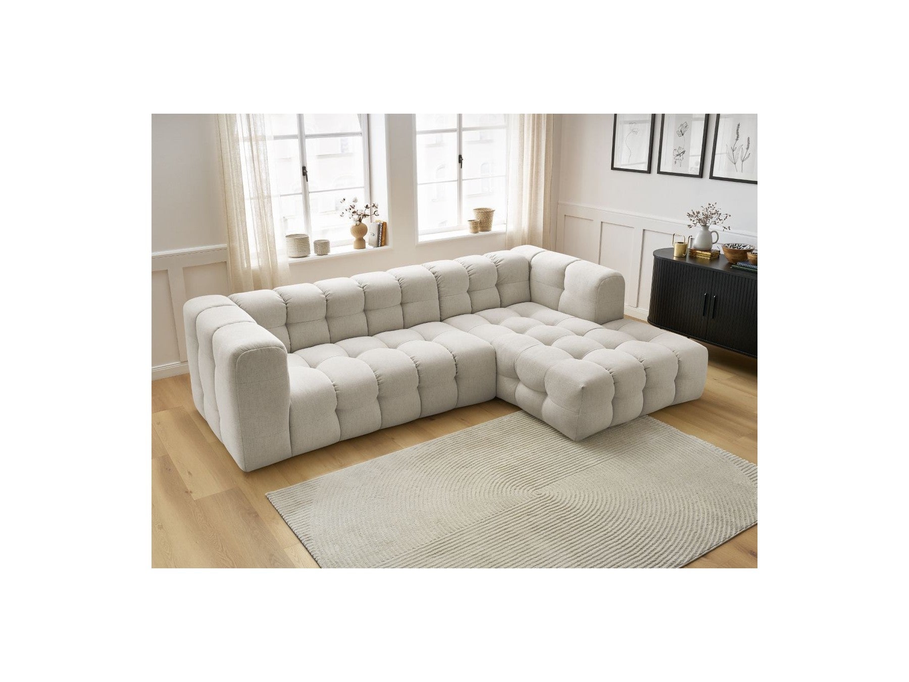 Cloud - Fixed Corner Sofa - Smooth Fabric - Right-Hand Corner
