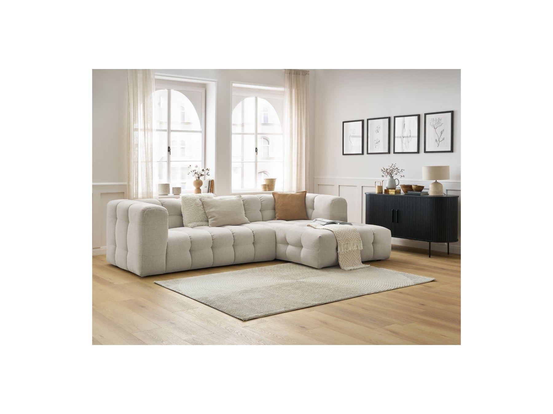 Cloud - Fixed Corner Sofa - Smooth Fabric - Right-Hand Corner