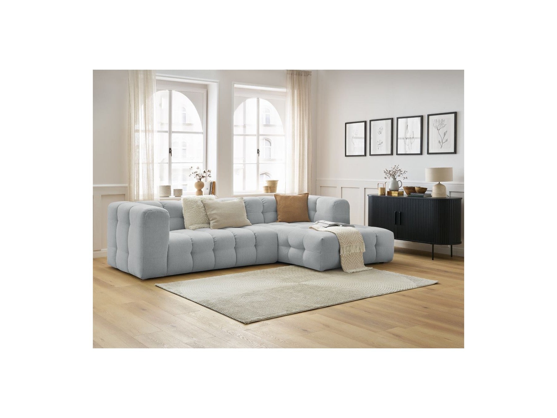Cloud - Fixed Corner Sofa - Smooth Fabric - Right-Hand Corner
