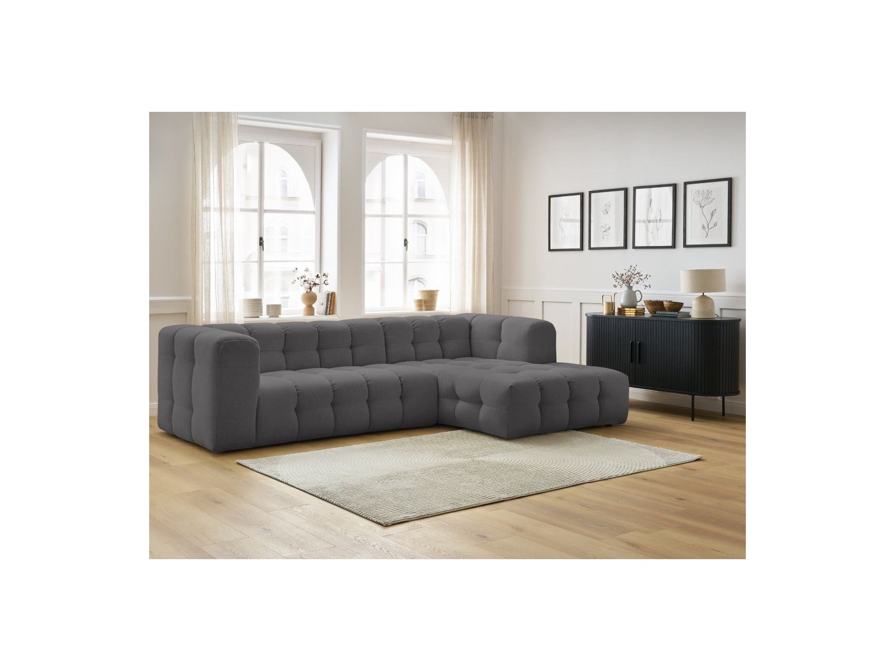 Cloud - Fixed Corner Sofa - Smooth Fabric - Right-Hand Corner