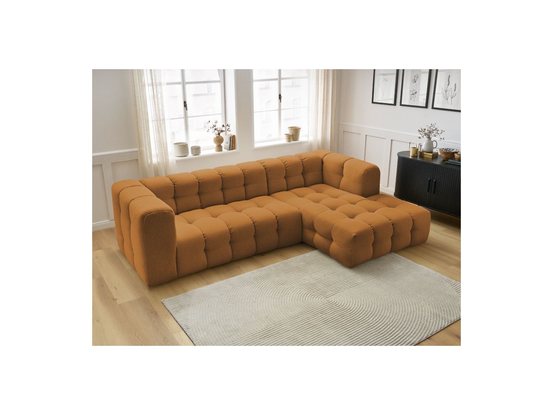 Cloud - Fixed Corner Sofa - Smooth Fabric - Right-Hand Corner