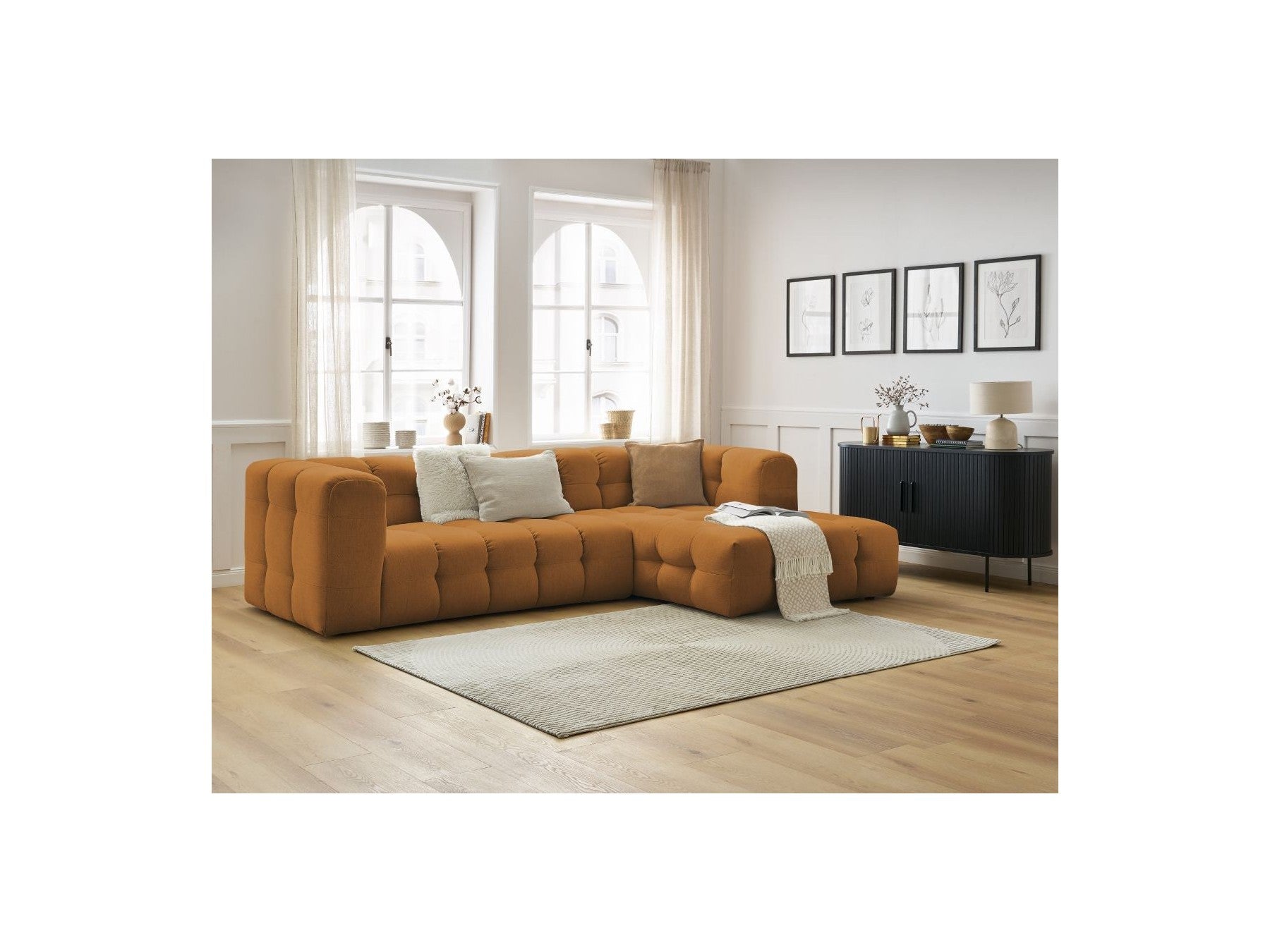 Cloud - Fixed Corner Sofa - Smooth Fabric - Right-Hand Corner