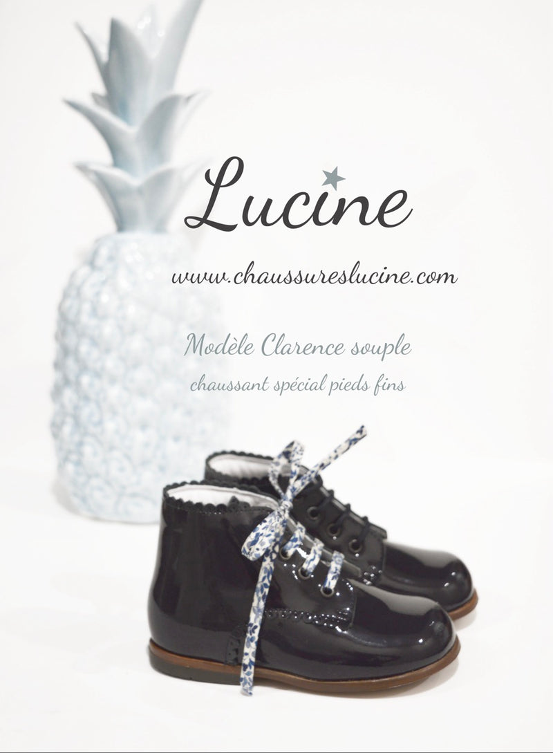 Botines suaves Clarence Frisettes - Charol azul marino - Niñas