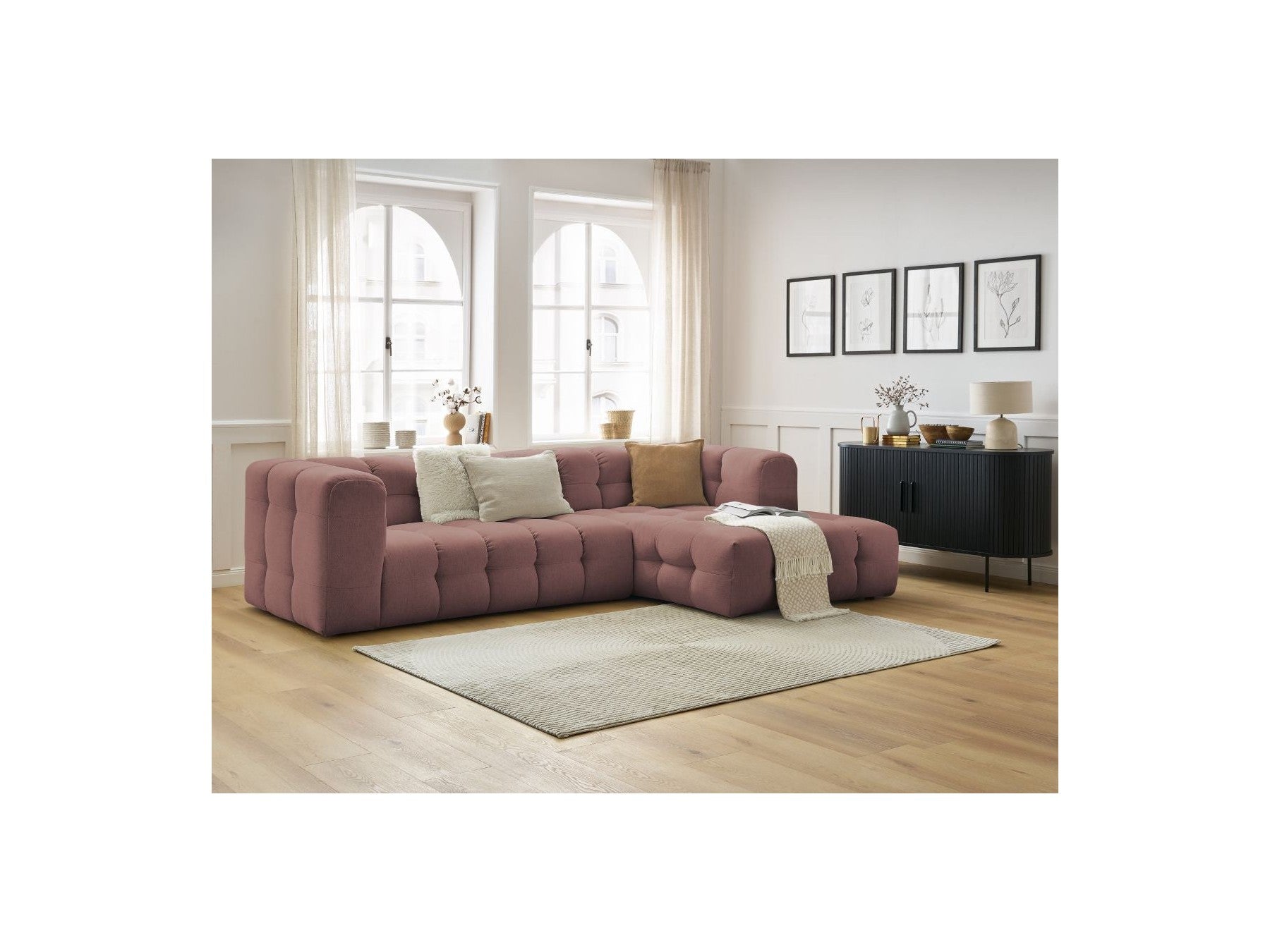 Cloud - Fixed Corner Sofa - Smooth Fabric - Right-Hand Corner